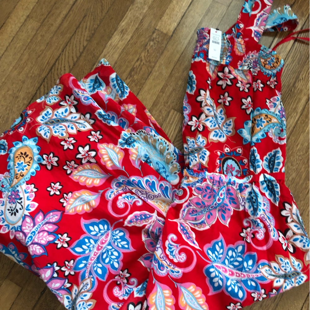 Size 10 $149 NWT Talbots Womens Red Cotton Sundress